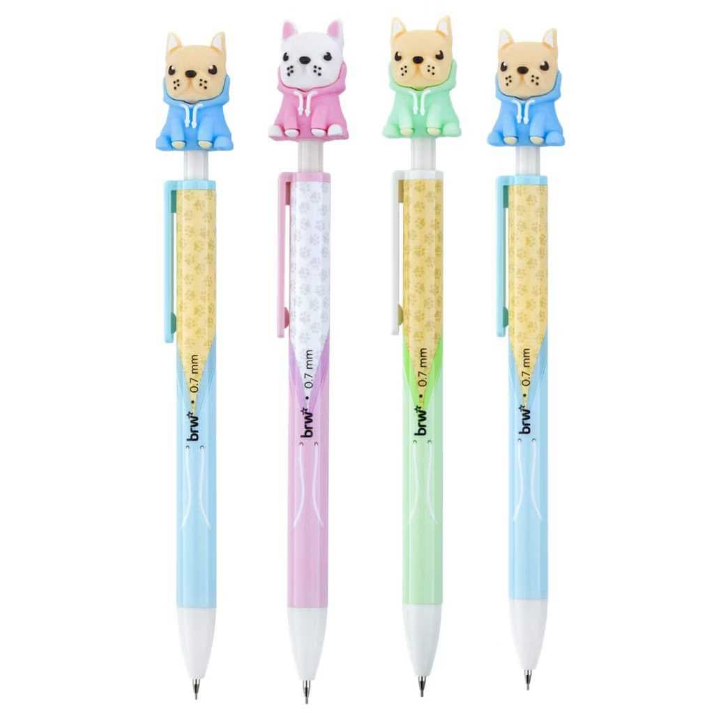 Lapiseira de Cachorro Fofo Pugs Ponta 0.7mm BRW Papelaria Fofa