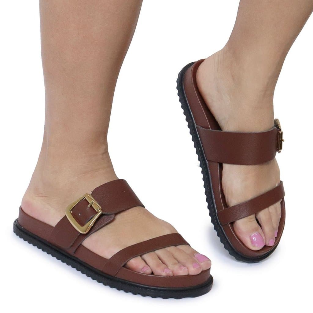 Sandália Papete Birken Tira Fivela Regulagem Conforto Anatômica Verão