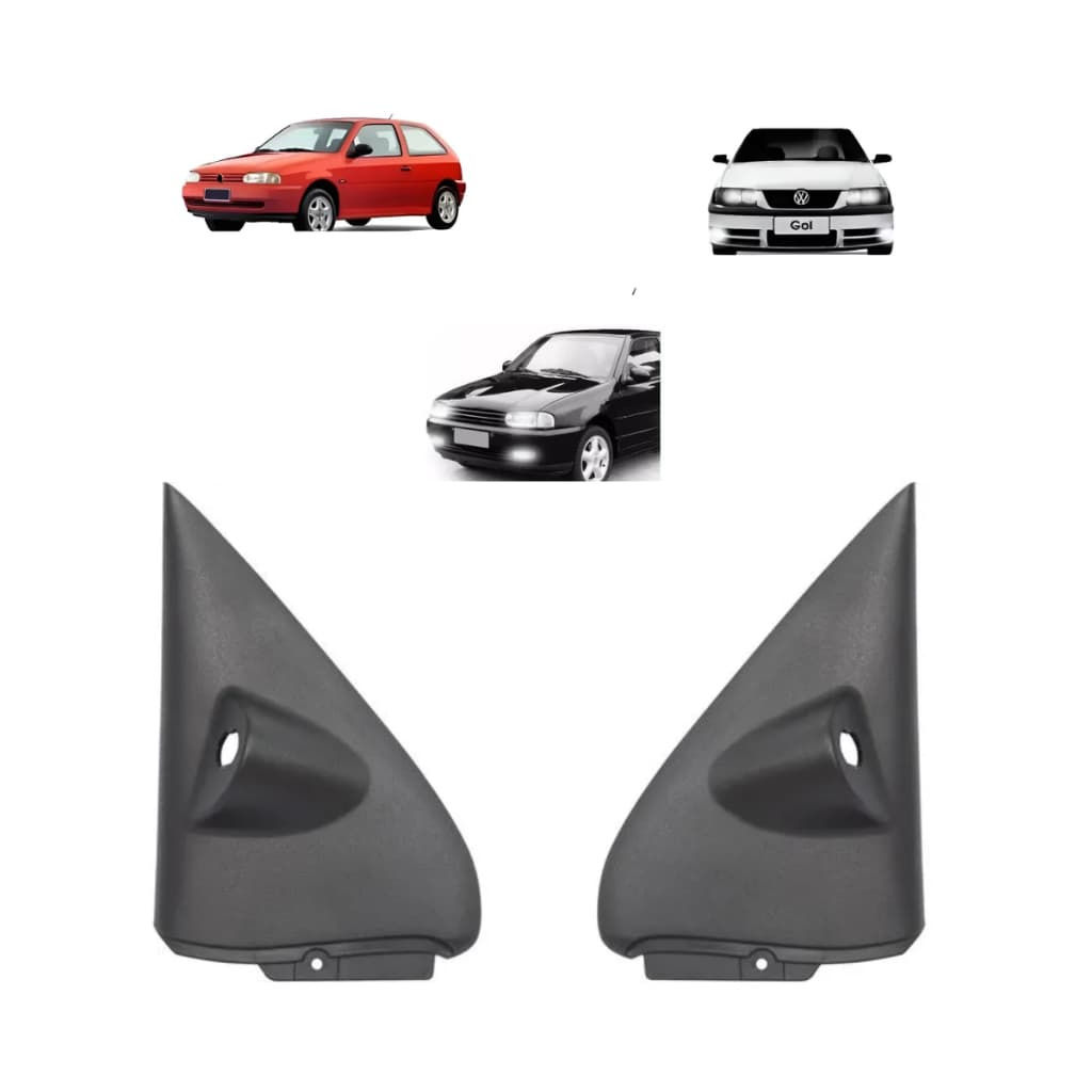 PAR ACABAMENTO INTERNO RETROVISOR VW GOL BOLA 2 PORTAS G2 COM FURO
