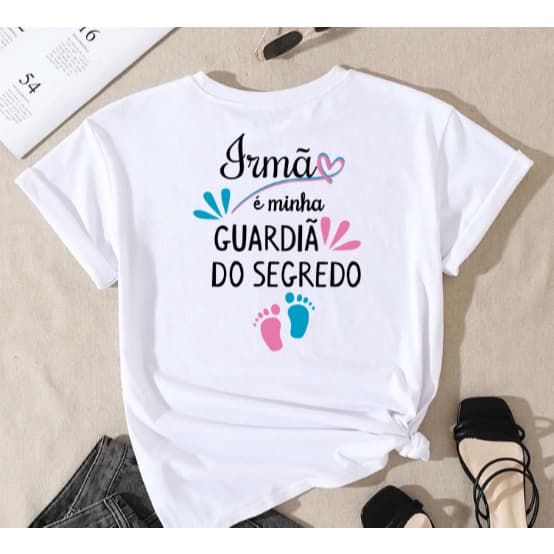 Camiseta "Guardiã do Segredo" – Titia / Vovó / Prima / Irmã