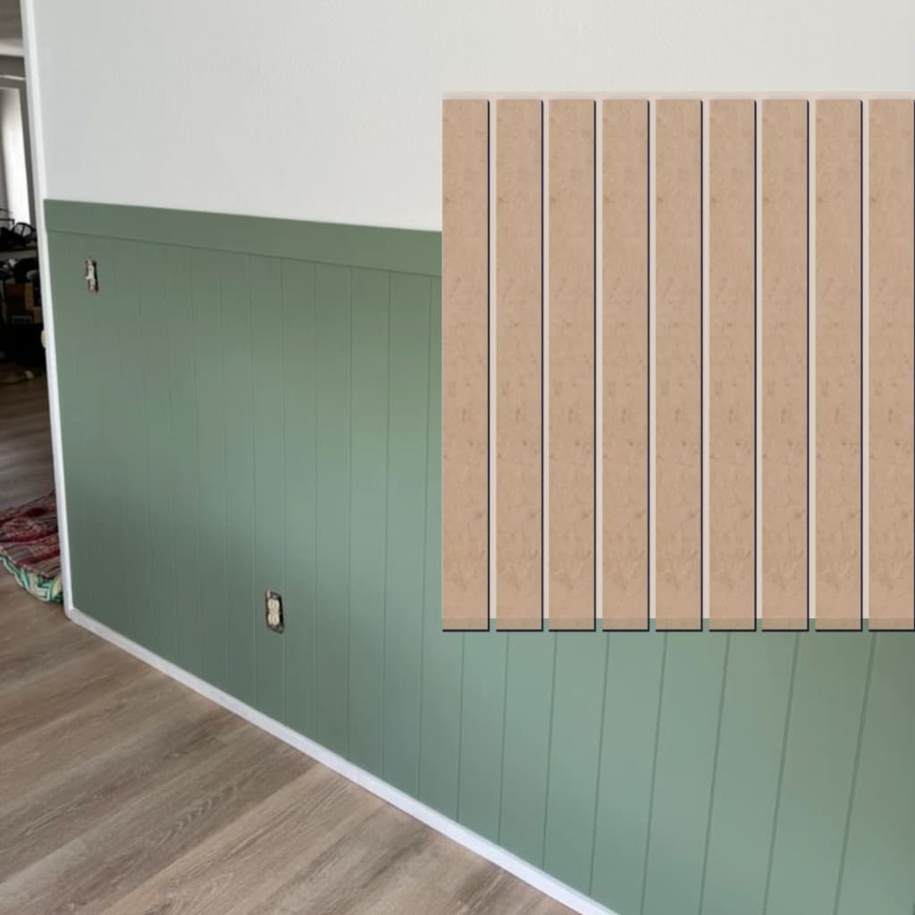 Kit 55 Ripas Mdf Cru Painel 90x9 Madeira Ripado Shiplap Decoração Parede Quarto Sala Decorativo