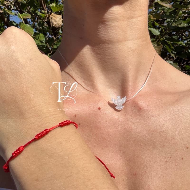Conjunto Colar de nylon de Espírito Santo + pulseira 7 nós