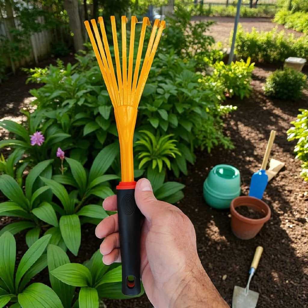 Vassoura Rastelo Jardinagem 9 Dentes Ancinho de Ferro para Varrer Grama e Folhas Ferramentas Jardim