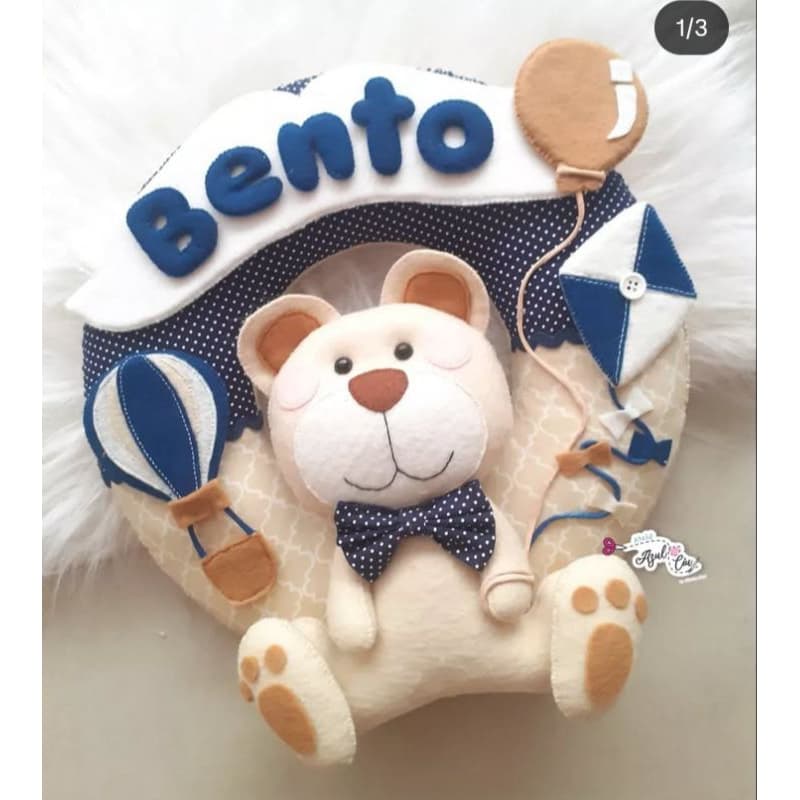 Quarto decorativo Porta maternidade Guirlanda Urso