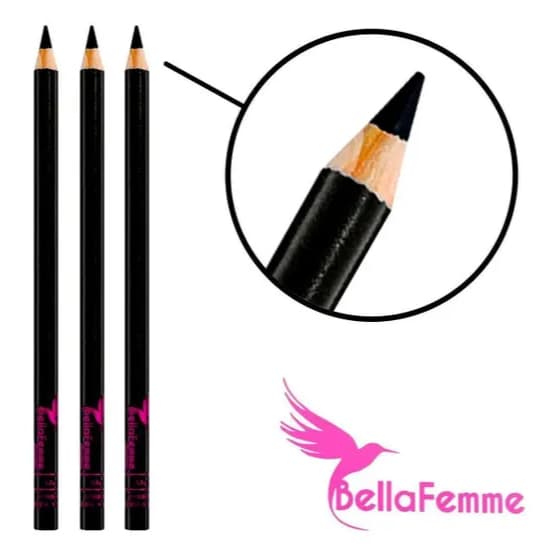 Lápis de olho preto com textura ultra macia e apontador da bellafemme kit ou unidade