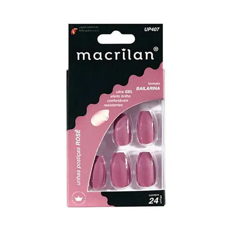 Unhas Postiças Macrilan Estilo Bailarina Rosé - UP407