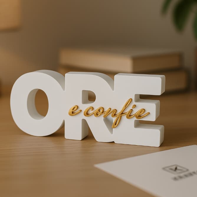 Enfeite Decorativo 3D – Ore e Confie – Decoração Escritório/Quarto