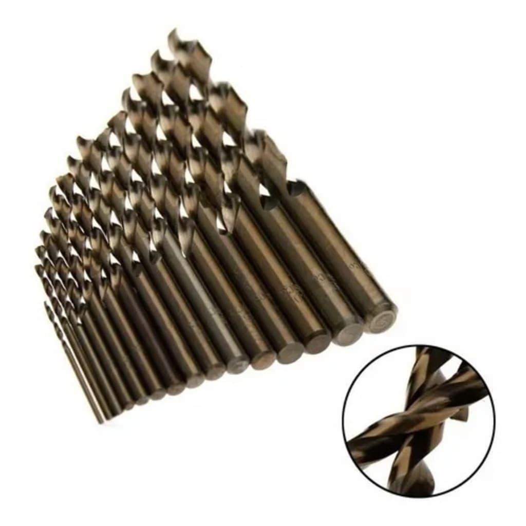Kit 15 Brocas Cobalto Aço Rápido Hss-co Para Furar Aço Inox 1,5 - 10mm
