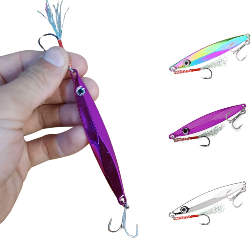 Jig Isca Artificial 20g - Com Suporte Hook e Garatéia - Testada em Vídeo - Disponível em 3 Cores