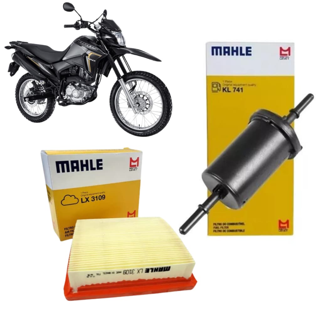 Kit Filtro De Ar Com Filtro De Gasolina Honda Bros 160 2014 a 2025 Original Metal Leve