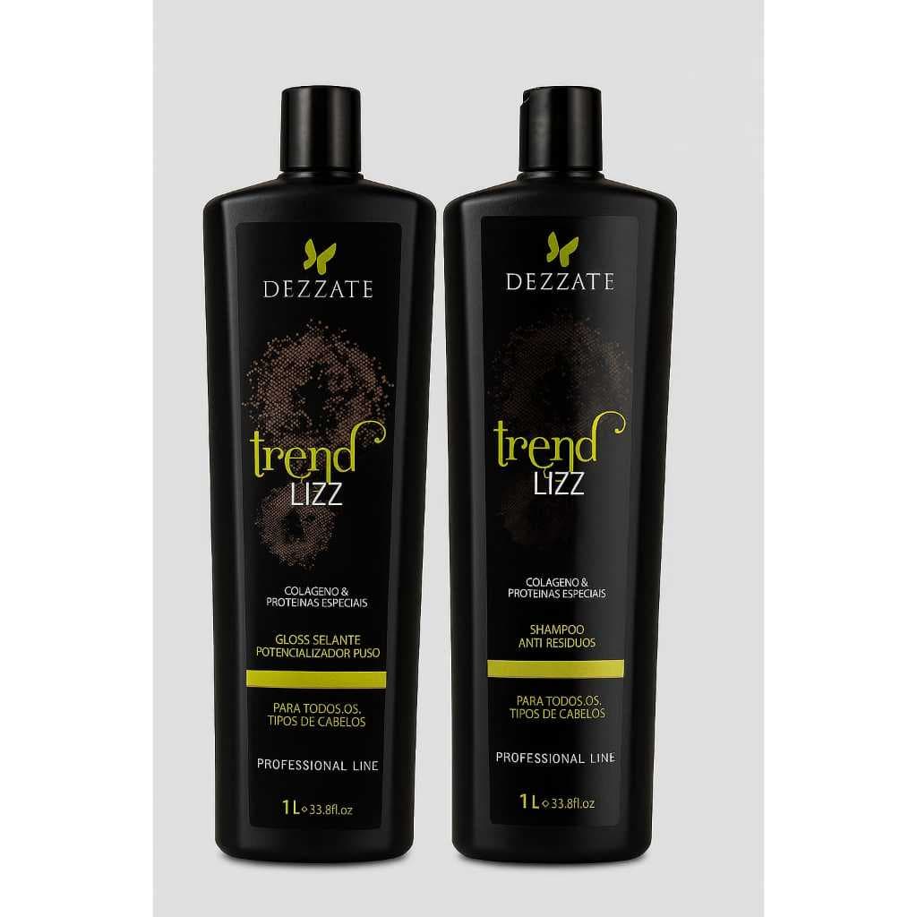 Kit Progressiva Sem Formol Orgânica Trend Lizz Tratamento Capilar 1L Shampoo + 1L Gloss – Dezzate