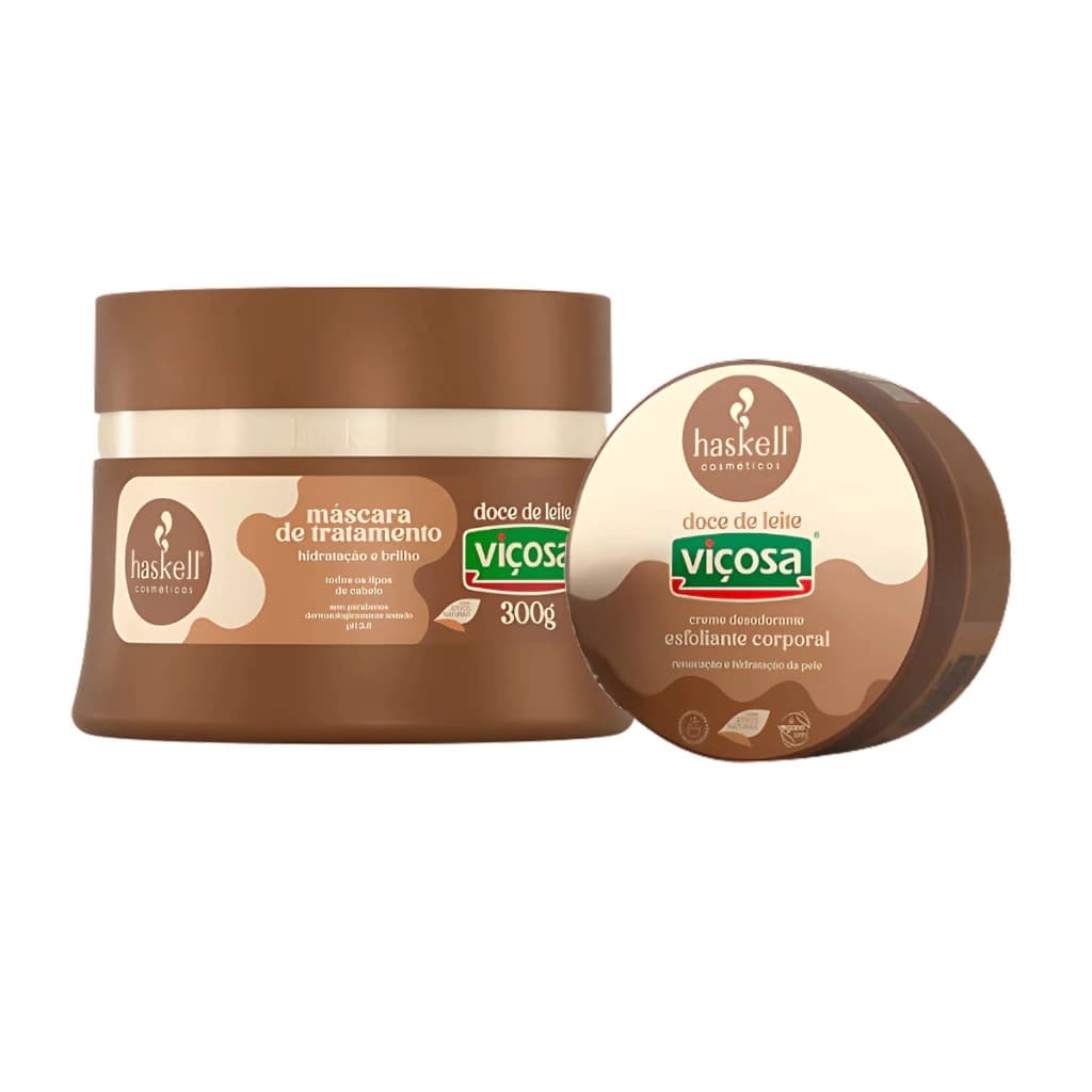 Máscara de Tratamento 300gr e Esfoliante Corporal 150gr Doce de leite Haskell