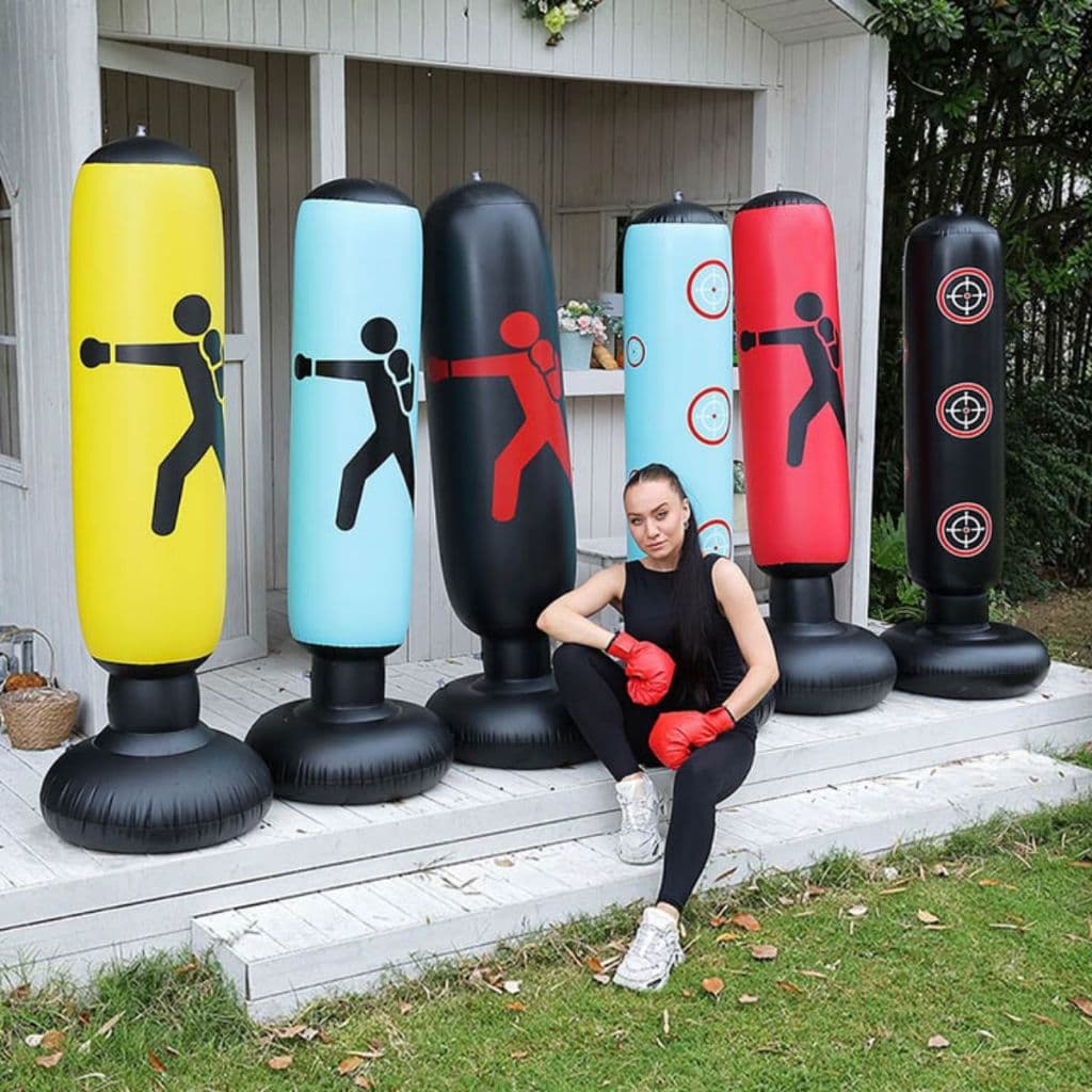 Saco de Pancadas Inflável 160 cm com Bomba Manual (Kit Completo)