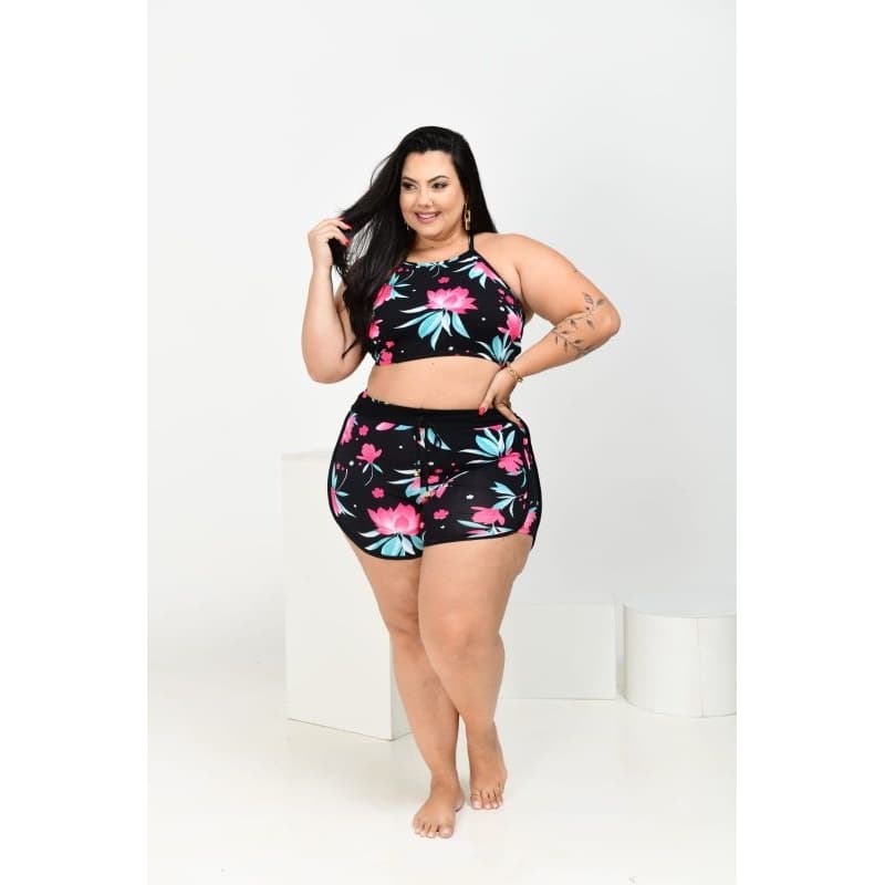CROPPED CRUZADO + SHORT (2 PEÇAS) M AO G2 (TAMANHO 36 AO 56)