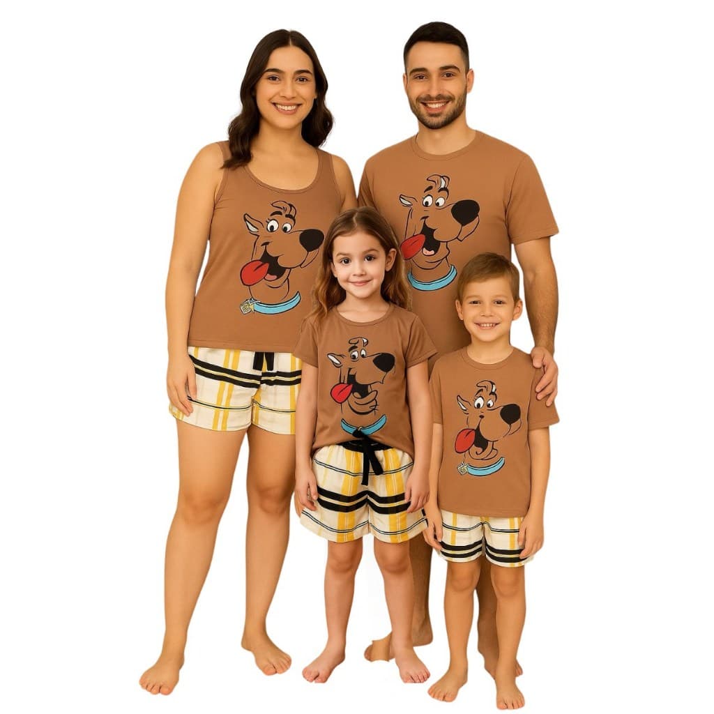 Pijama Família Combinado Tal Pai Tal Mãe e Tal Filho Personagem Scooby-Doo Promoção