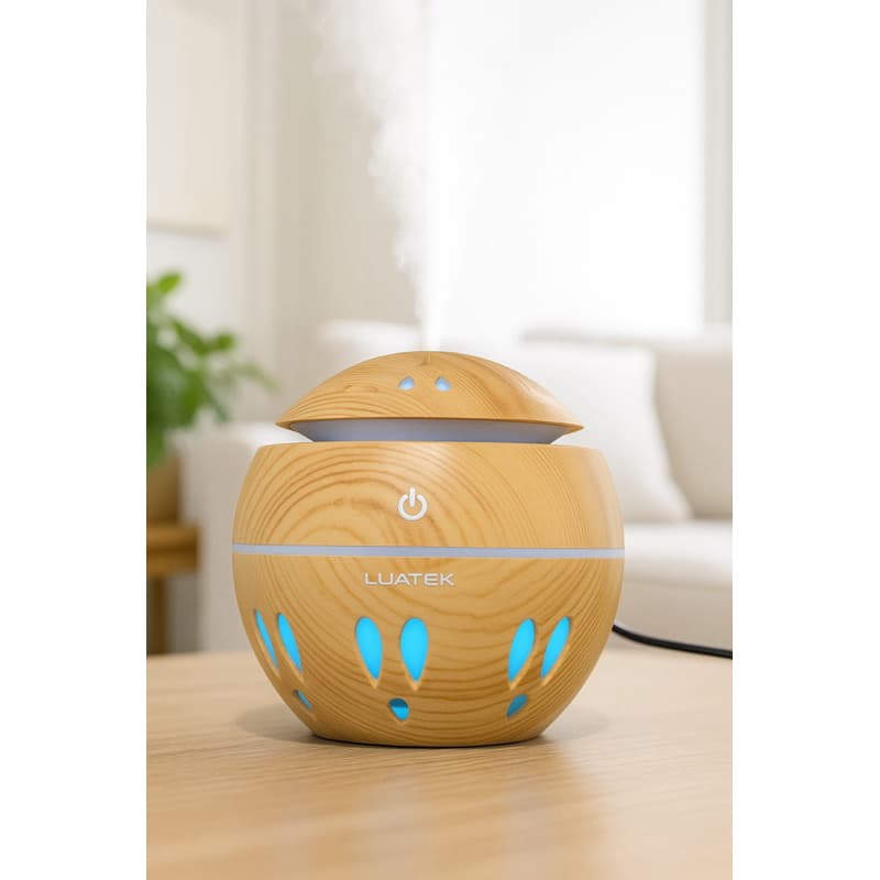 Umidificador é Aromatizador Bolinha Estampa Madeirada - Umidificador Bolinha madeira.