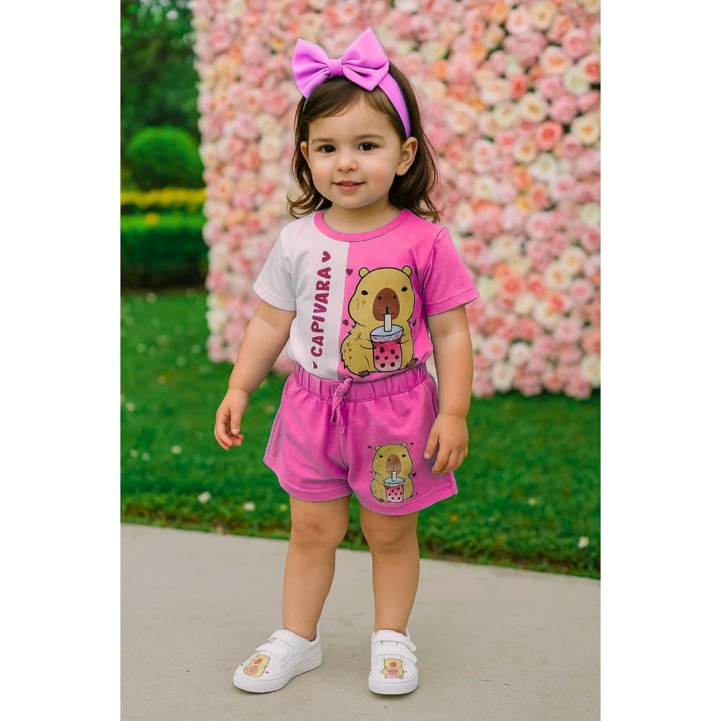 Conjunto MENINA Short Saia e   BLUSA infantil 4-10