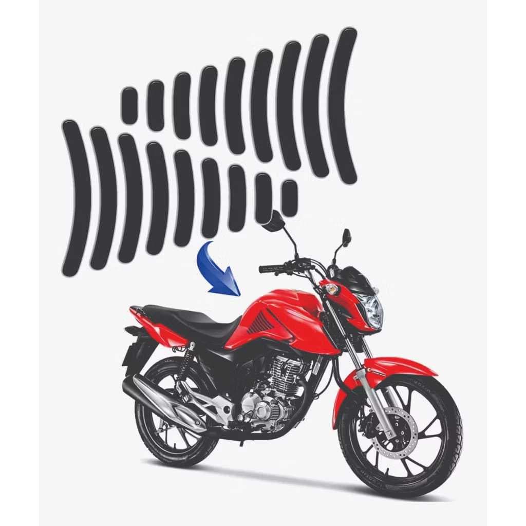 Par Protetor  Adesivo Tanque Moto Universal Lateral Resinado anti risco
