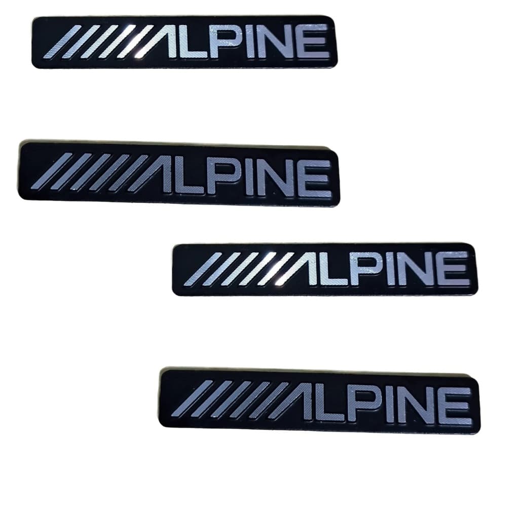 Emblema Alpine (4 UN) ////Alpine - adesivo speaker caixa de som falante automotivo