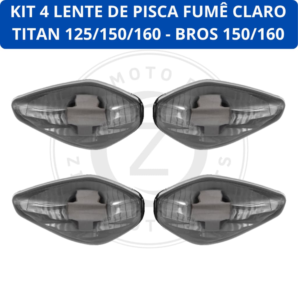 Kit 4 Lente Pisca Seta Cg Titan 125/150 Titan 160 Nxr Bros 150/160 Cbx Twister Fumê Claro
