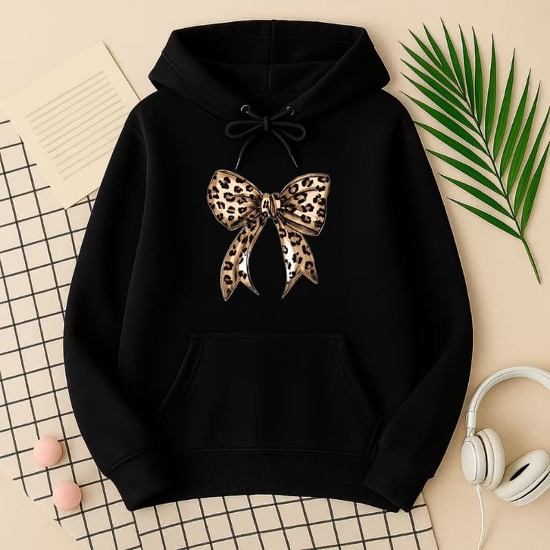 Moletom Feminino Blusa de Frio com Estampa Laço Animal Print Onça Look Estiloso e Confortável