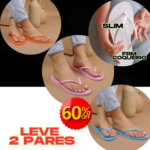 KIT 2 PARES chinelo feminino Slim para o dia a dia macio confortável praia Lançamento Verão 2025