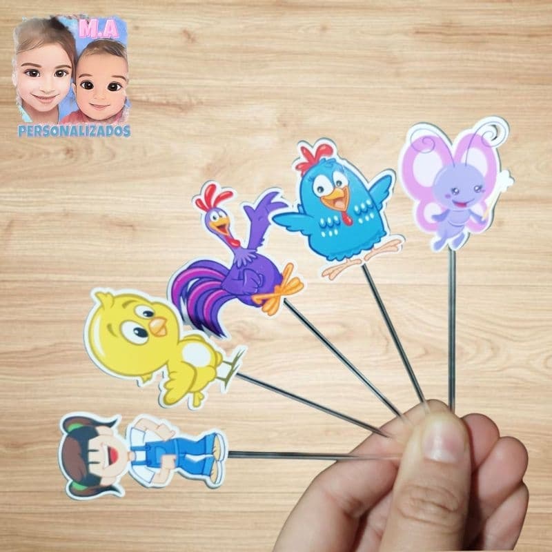 Topper para Docinho - galinha pintadinha