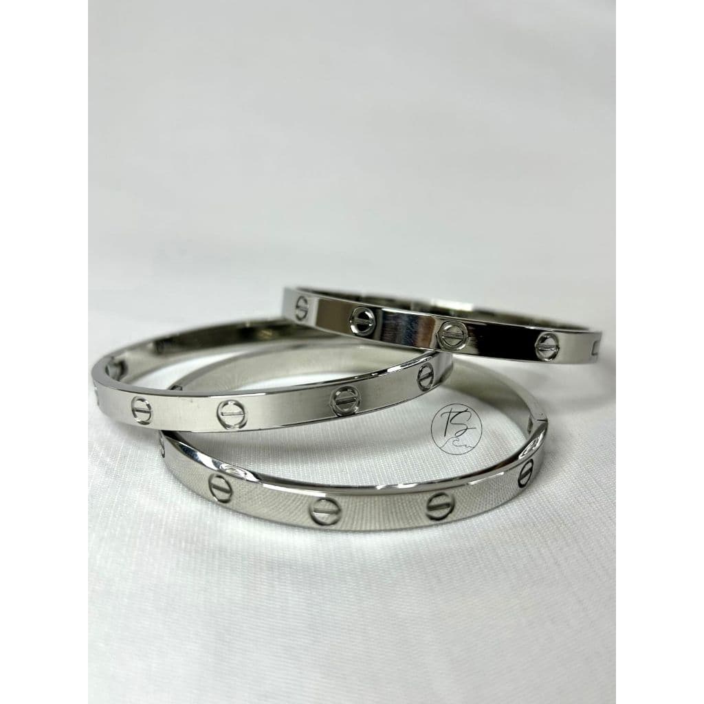 Bracelete Feminina Pulseira Clássica Aço Inoxidável Alta Qualidade 316L Prata – Resistente à Água