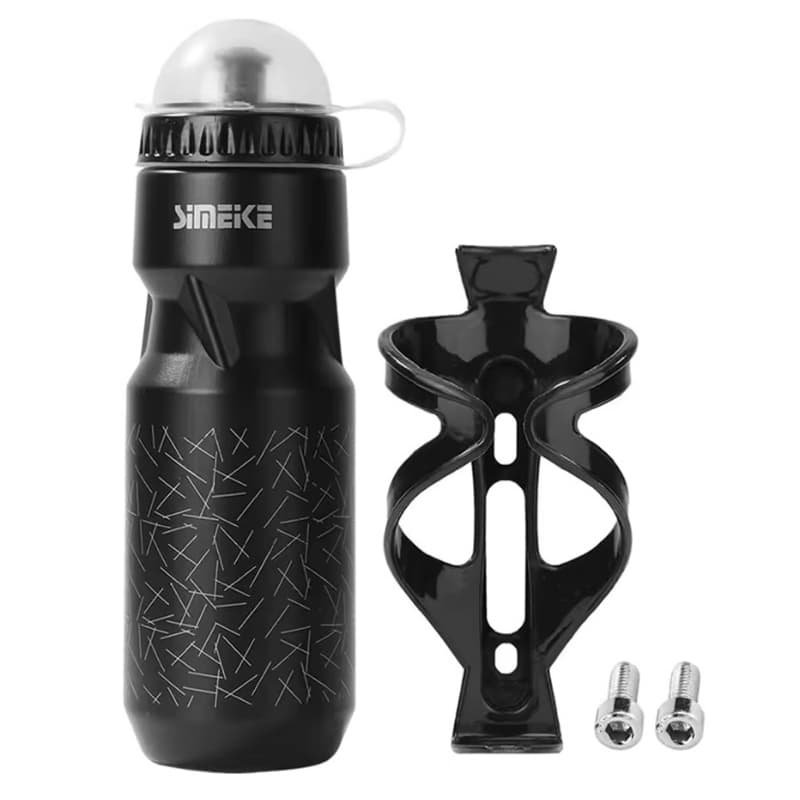 Kit gaiola para garrafa de bicicleta com garrafa de água de 750ml