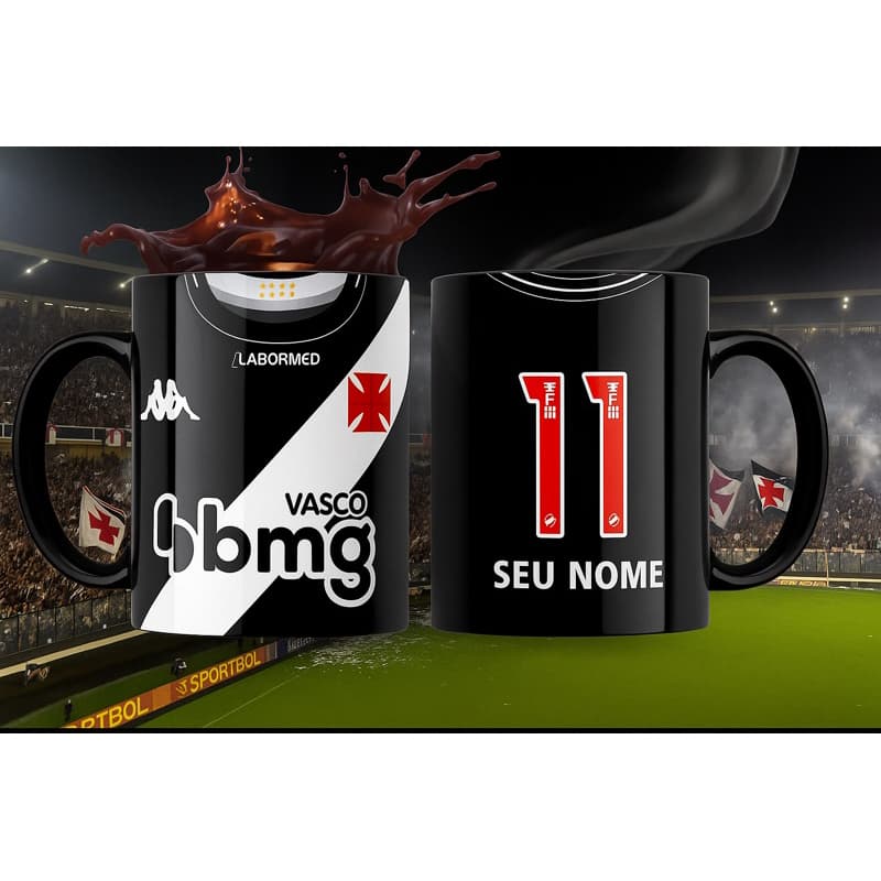 Caneca Time de Futebol Vasco da Gama 325ml Personalizável