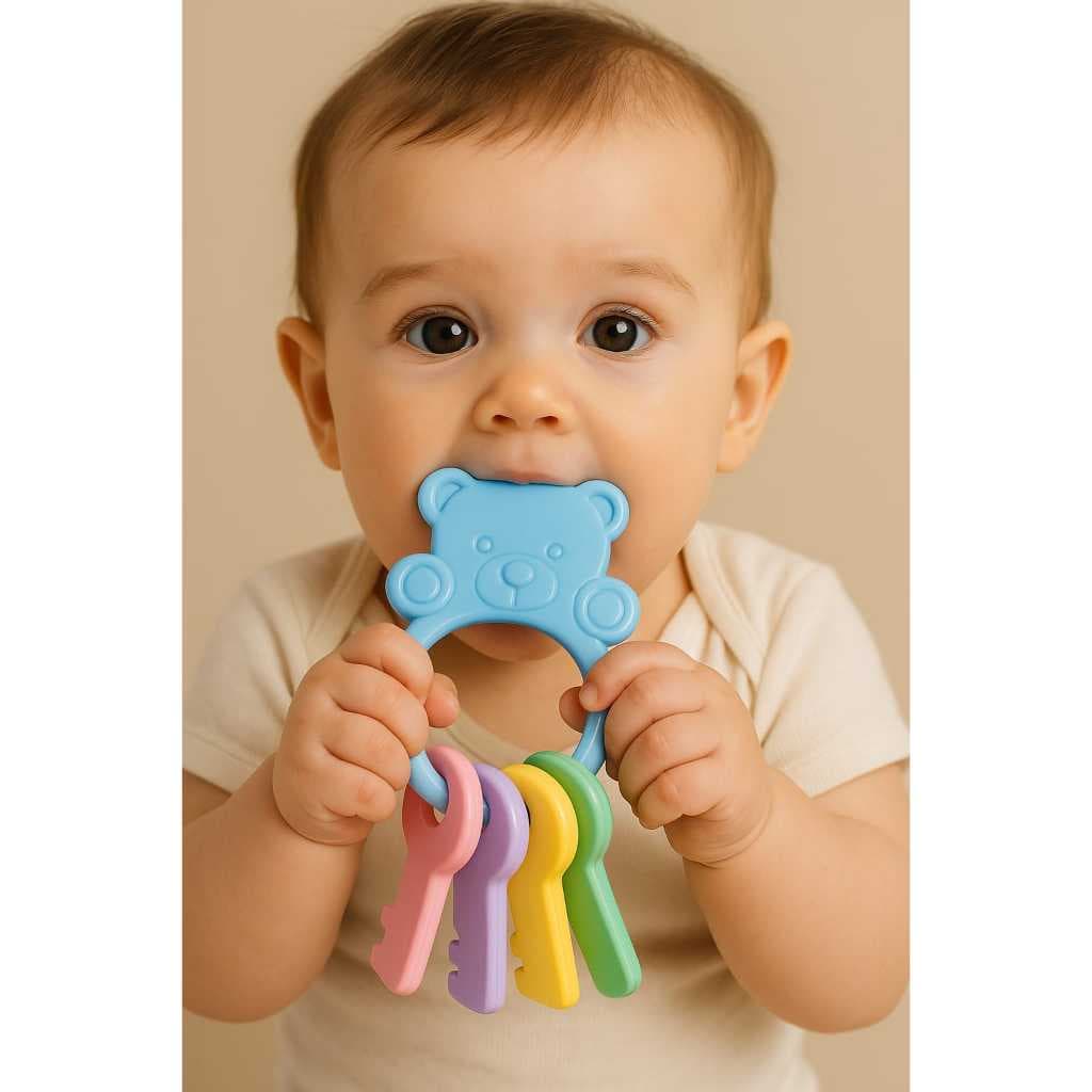 Brinquedo Ursinho com Chaves Coloridas Produzido Em Plástico Atóxico – Bebê