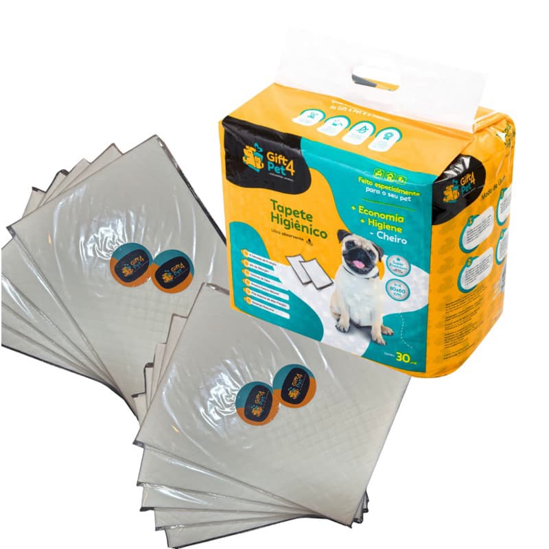 Kit 5 Tapetes Higiênicos Cachorro Super Premium Gift4Pet 80x60cm – Ultra Absorvente + Sem Cheiro
