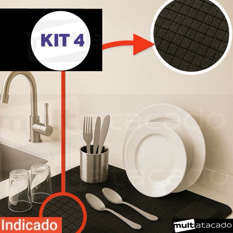 1,2,3,4 TAPETE MICROFIBRA SUPER ABSORVENTE ESCORREDOR DE LOUÇAS PANELAS MICROFIBRA JOGO AMERICANO MACIO  ORGANISADOR