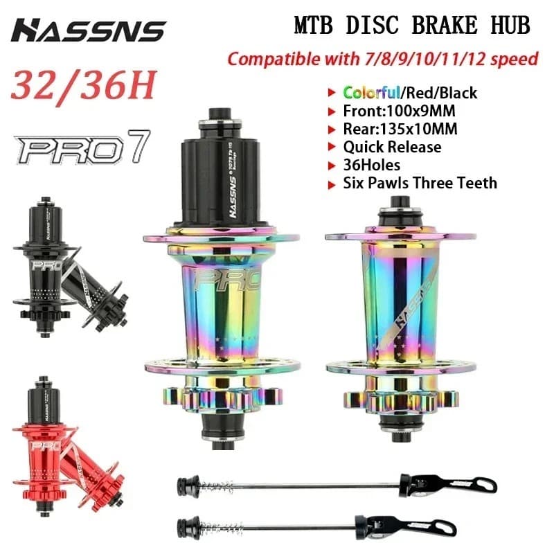 Cubo de Bicicleta de Montanha HASSNS PRO7  36 Furos com Rolamentos Cubo Traseiro de Bicicleta 7-12 velocidade