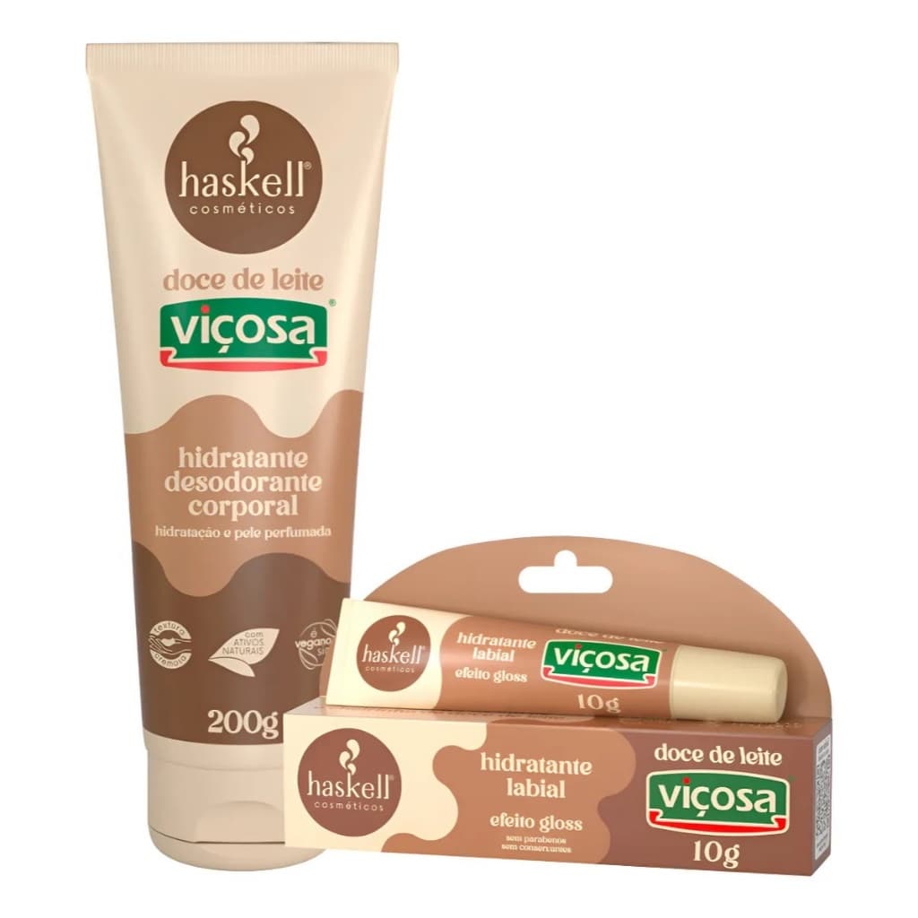 Hidratante Corporal 200gr e Hidratante Labial 10gr Doce de Leite Haskell
