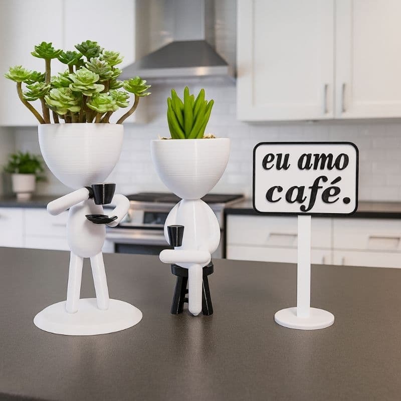 Kit 2 vasos bob café + mini placa
