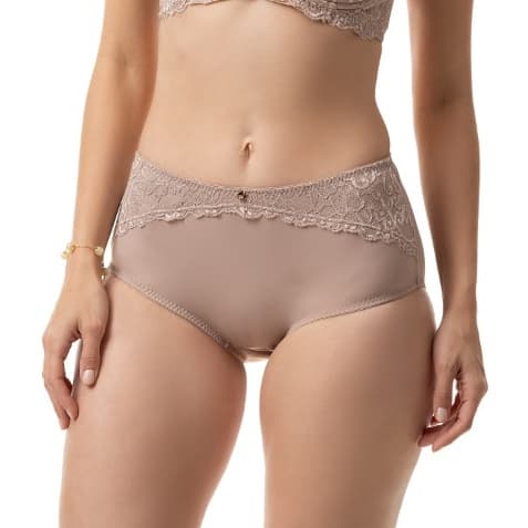 Calcinha Cintura Alta Detalhe em Renda Feminina