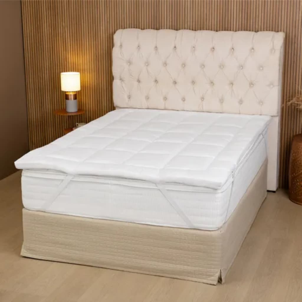 Pillow Top 400 Fios Acolchoado  Extra Macio Solteiro Casal Queen e King