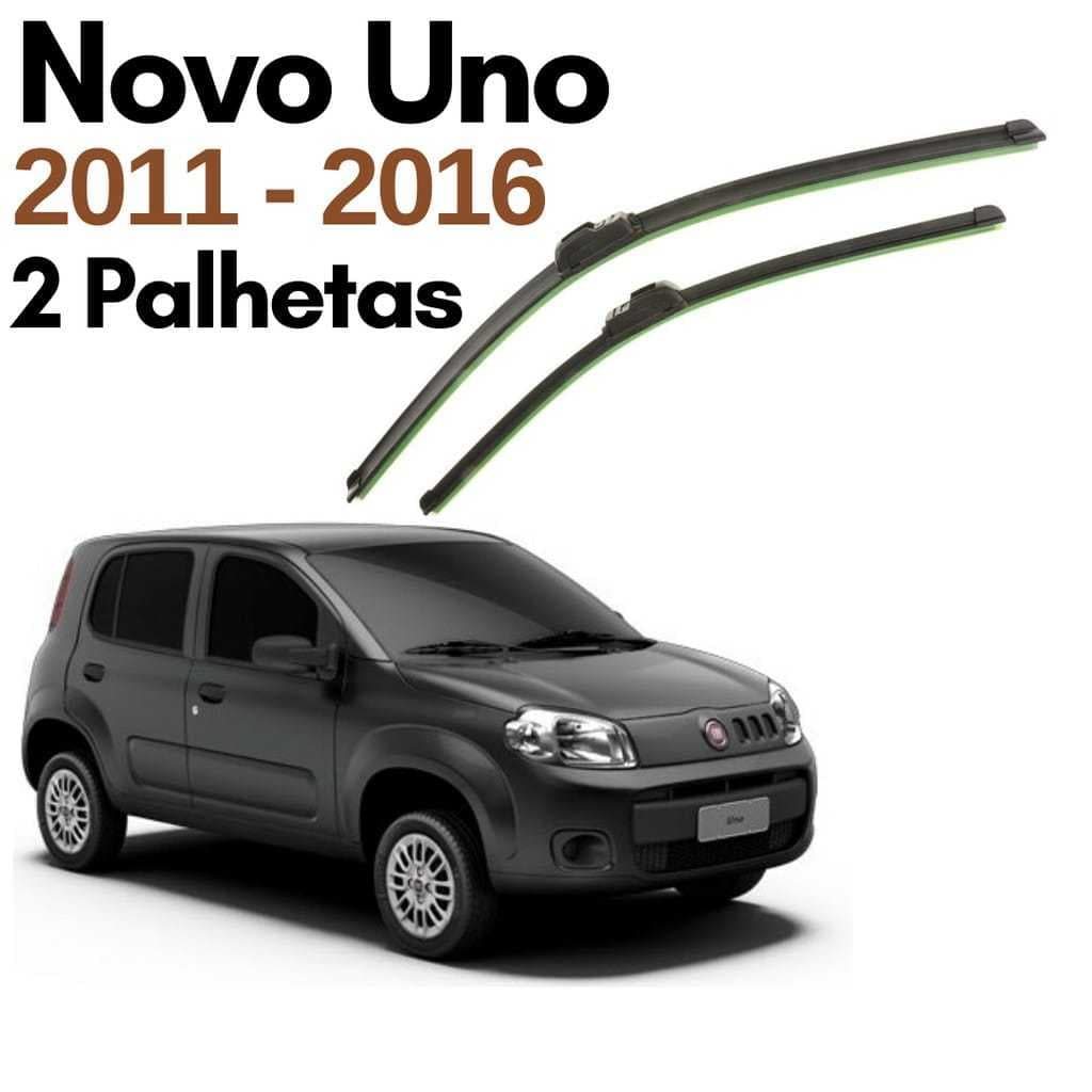 Par de Palhetas Limpador de Parabrisa Novo Uno 2011 até  2014