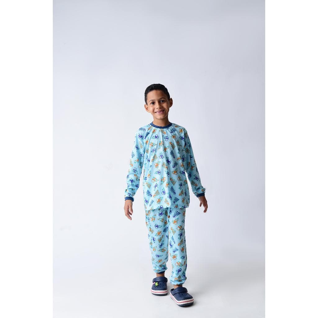 Kit sortido 6 peças pijamas manga longa menino infantil- 3 camisa compridas + 3 calças