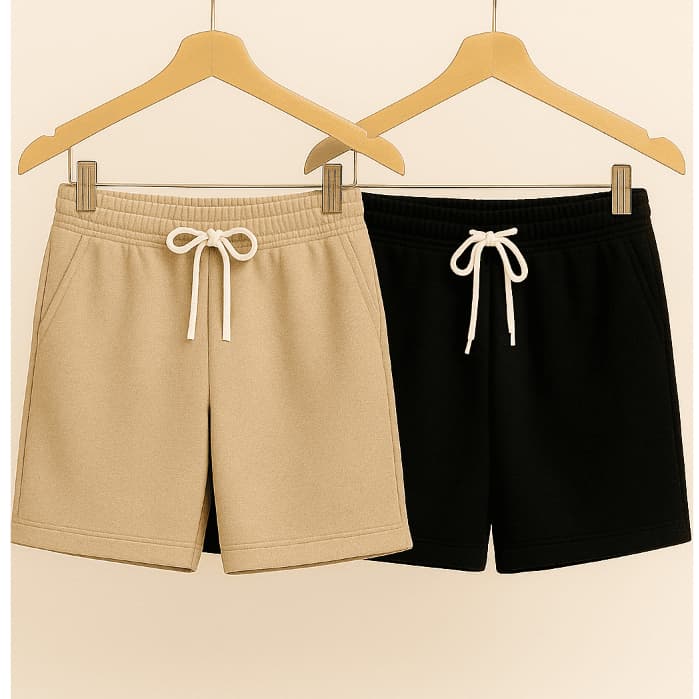 Kit 2 Bermudas Moletom Masculino Short Com Bolso Elástico Na Cintura Confortável Treino Academia