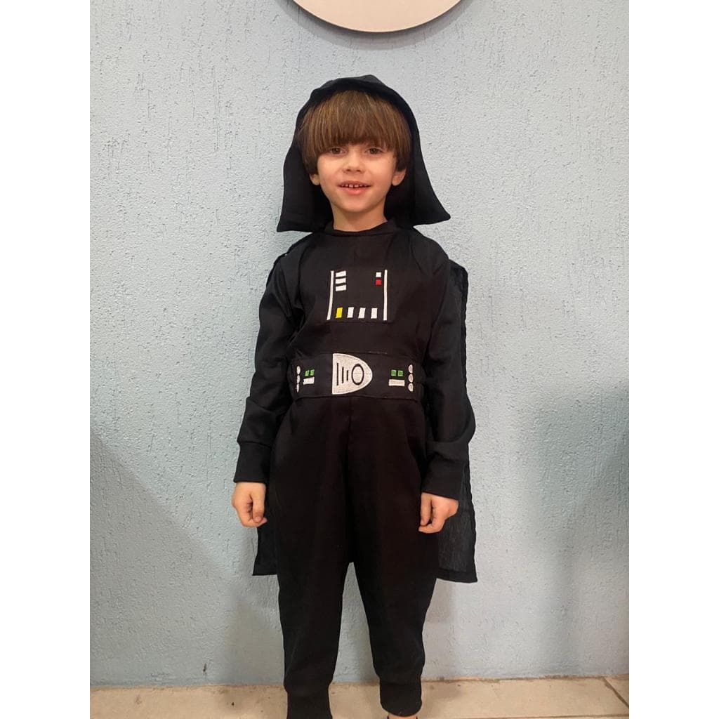 Fantasia Infantil Darth Vader com Capa e Capuz Removível