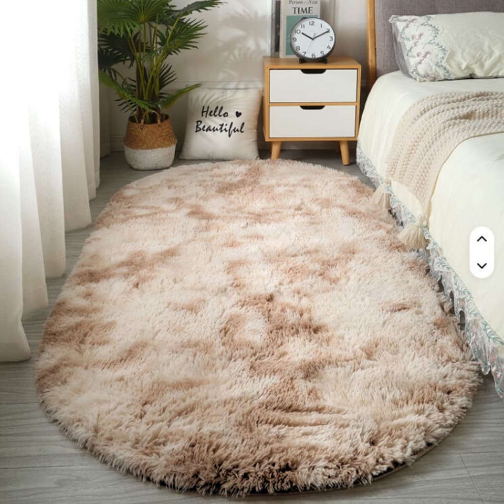 Tapete Passadeira Oval Beira de Cama  Sala  Quarto Felpuda Macia Shanggy 2,00 x 0,75m
