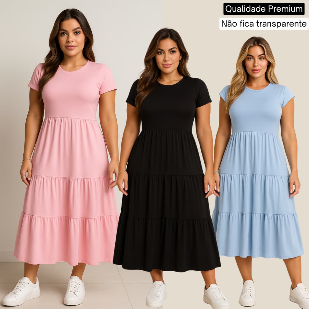 Vestido Midi Muscle Regata Inspiração Moletinho Premium