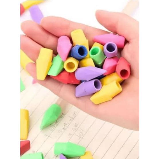 Kit 12 borrachas ponteira coloridas Neon de lápis topo de borracha pintura correção