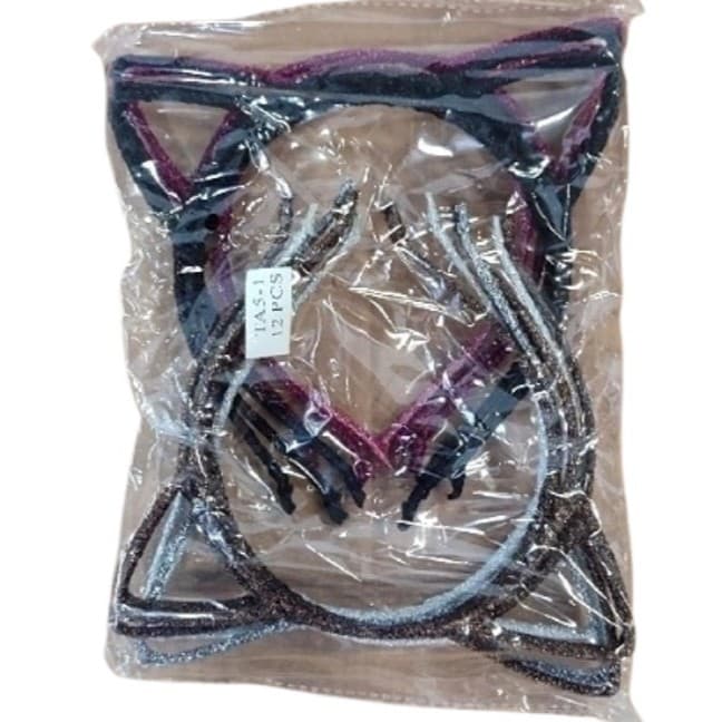 Kit c/4 tiaras/diadema gatinhos cores diversas com brilho  TA 5-1