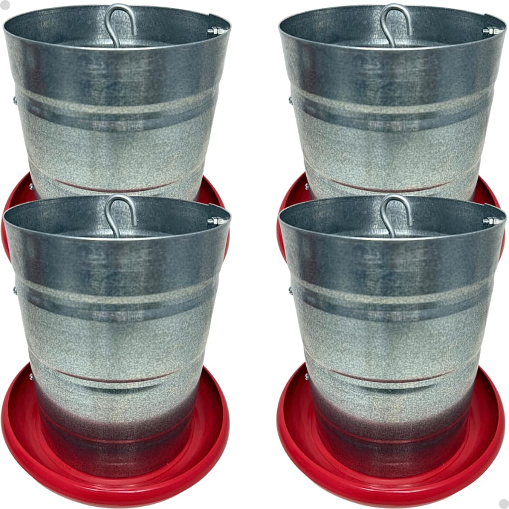 Kit 4 Comedouro Tubular Para Aves Galinhas Galinheiro Granja Sitio Galvanizado 5Kg