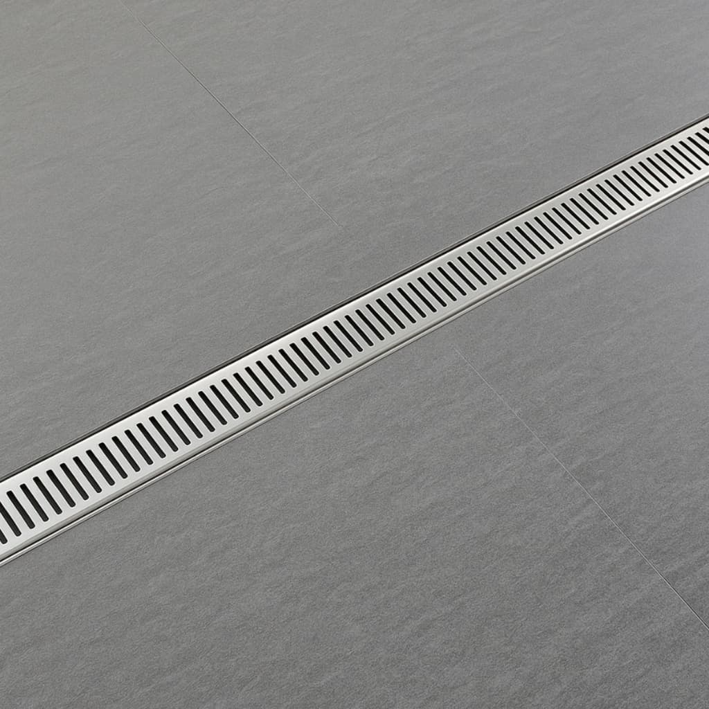 Ralo Linear Oculto Invisível 5x80cm com Grelha Inox Caixa Coletora Sifonada Banheiro Piscina Vazado