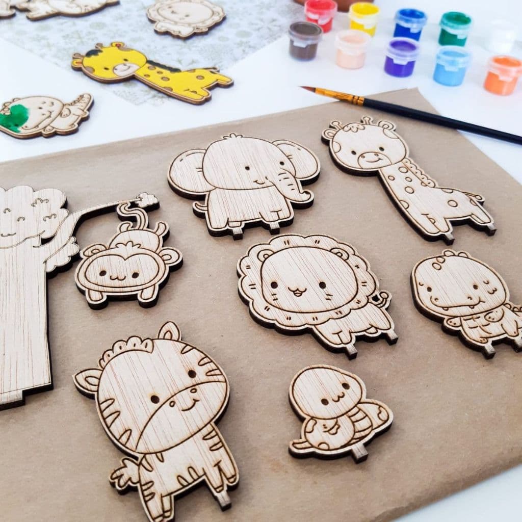 Kit de Animais em MDF 3mm para Pintura Artesanato Criativo e Decoração educação pedagógico