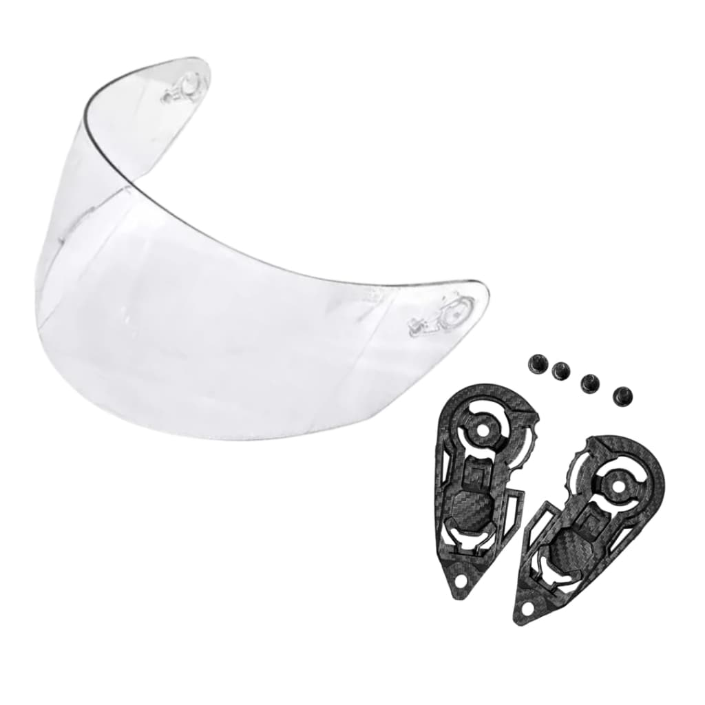 VISEIRA CAPACETE RACE TECH SECTOR CRISTAL TRANSPARENTE + SUPORTE REPARO DE VISEIRA NOVO